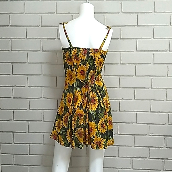 Sunflower Mini Tie Back Sundress..       See Measurements. - Picture 5 of 8